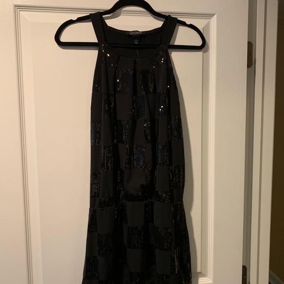 WHITE HOUSE BLACK MARKET SEQUIN CHECK TINIC SIZE MEDIUM IN BLACK. NWT! - Picture 3 of 5